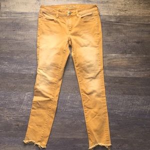 American eagle yellow orange colored jeans